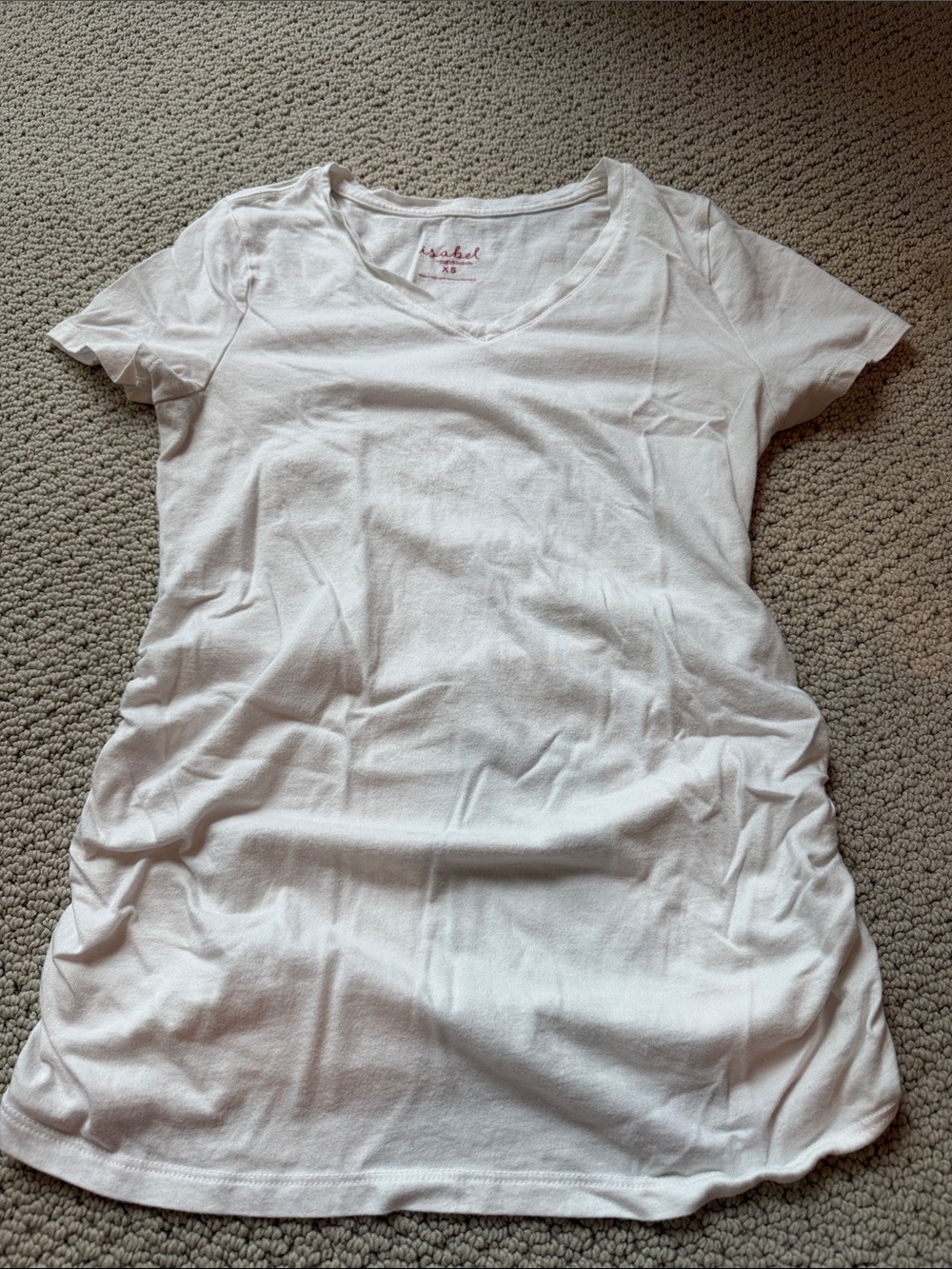 Isabel maternity white v neck short sleeve tee